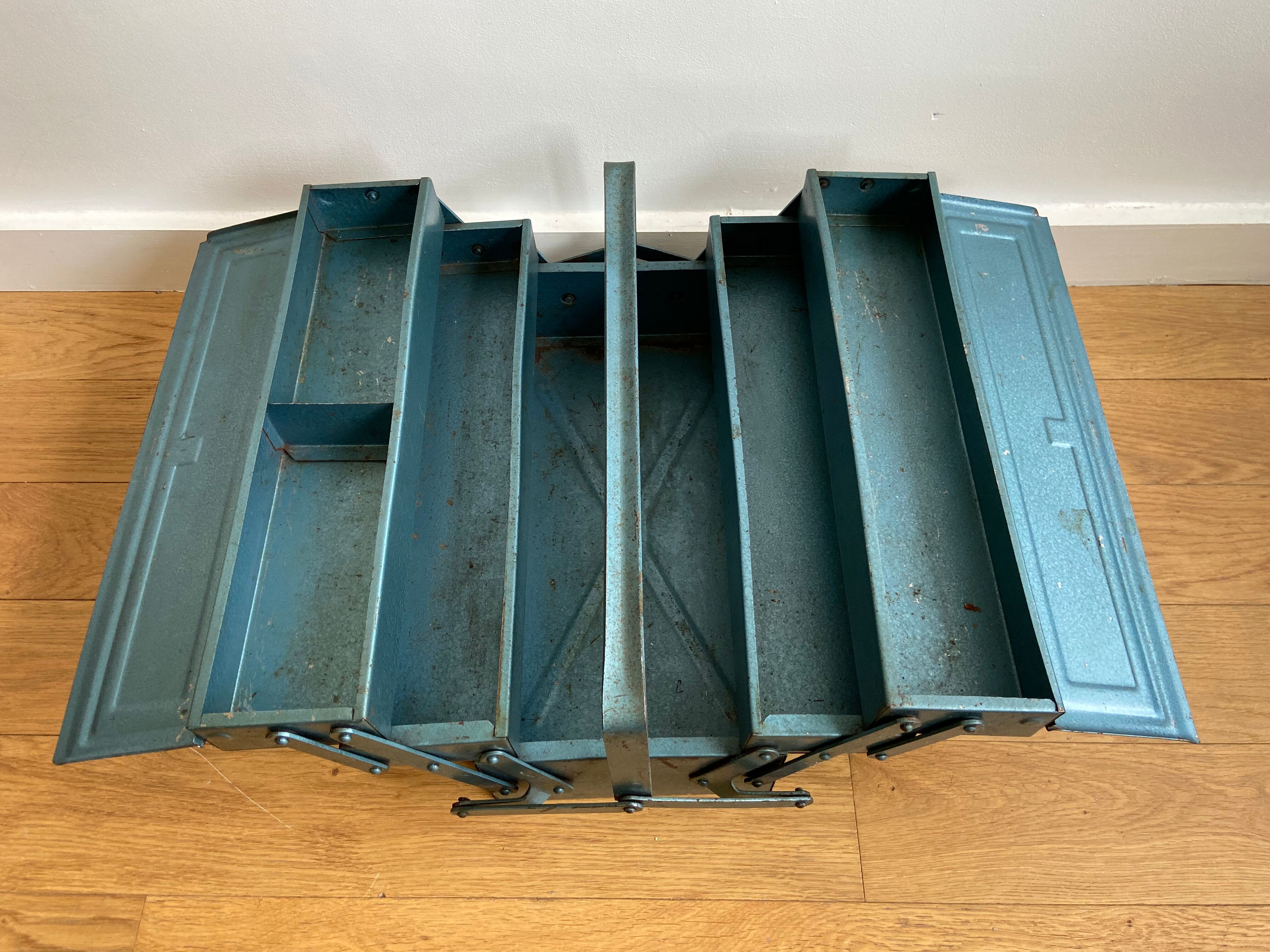 Blue metal toolbox