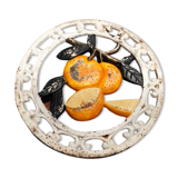 Dessous de plat rond ancien métal Fruits Orange dp1021F58