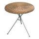 Table pliante rotin et métal laqué