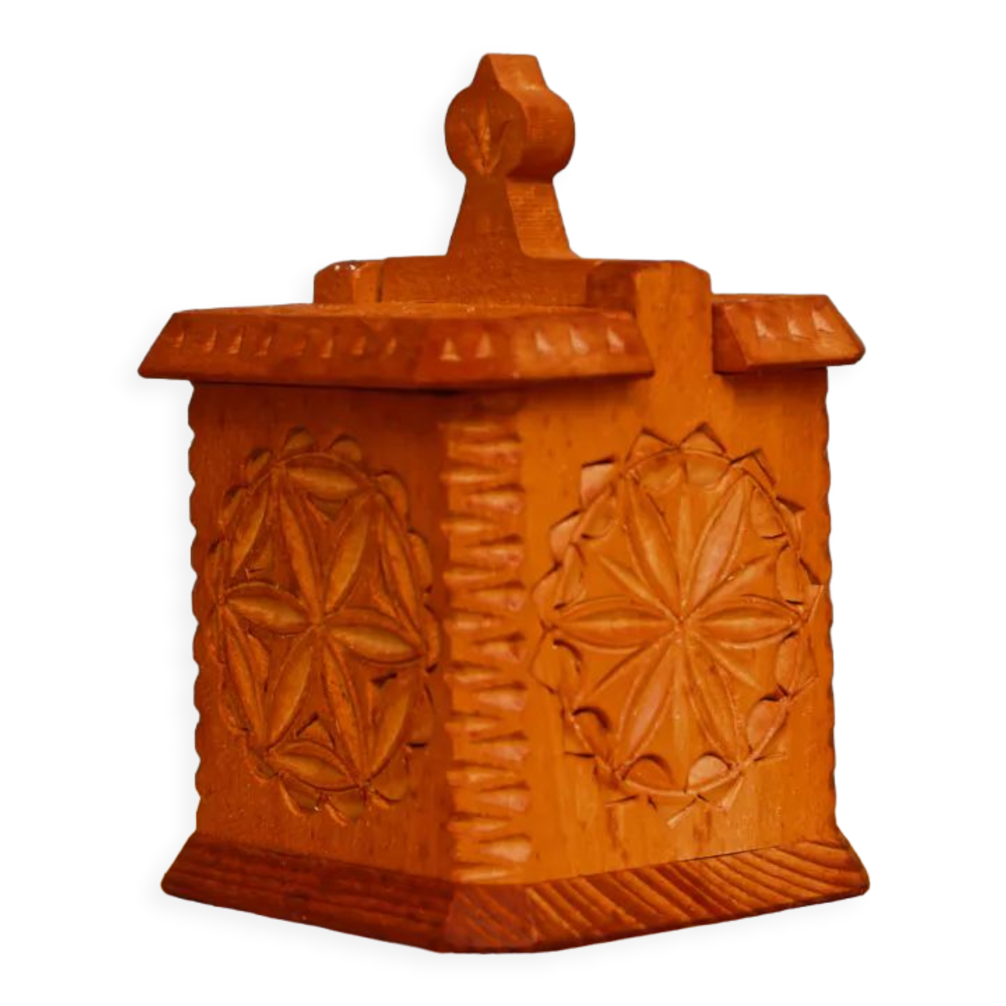 Carved wooden salt box, Savoie, Queyras
