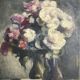 Oil on panel still life bouquet signed early 20th century.