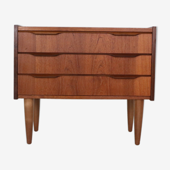 Scandinavian modern teak chest of drawers, small cabinet 1960 denmark
