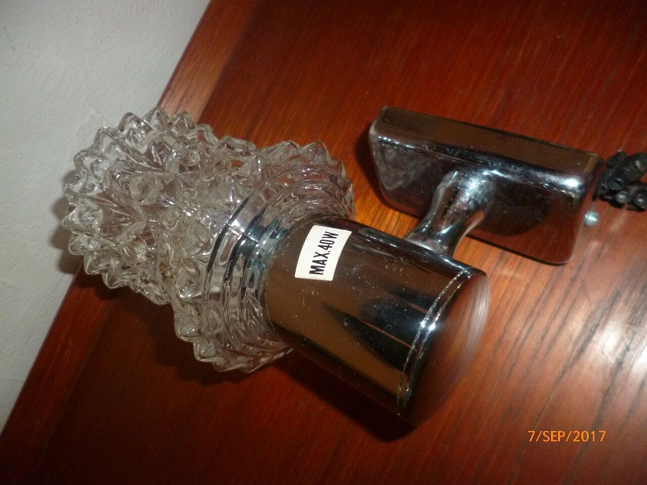 Pair of sconces glass chrome of the years 60/70