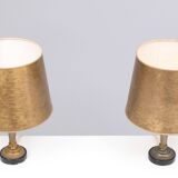 Lampes de table classiques couleur or antique. années 1960