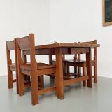 Set of table and 4 chairs, 60s mountain furniture