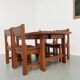 Dining table and 4 chairs, mountain furniture from the 1960s.