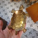 Turtle brass ashtray