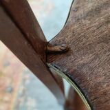 Louis xv louis xvi transitional style pedestal table in walnut marquetry
