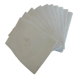 Set of 10 white damask towels