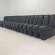 De Sede DS-600 "Non Stop" Snake Shaped Modular Sofa in Full Black Leather