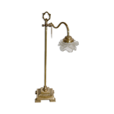 Lampe tulipe en verre et bronze, réglable, art déco 1920
