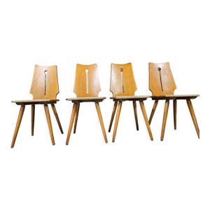 Lot 4 chaises bistrot brutaliste