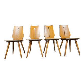 Set of 4 brutalist bistro chairs