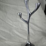 Modern mid-century aluminum three-pointed candelabra