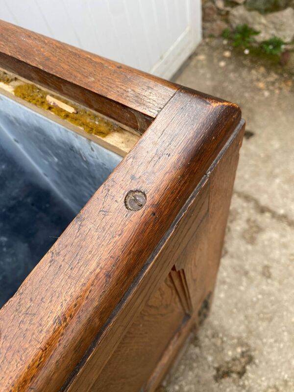 Meuble de métier Frigo bois glacière bar en chêne des années 30