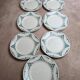 Set of 7 flat plates in ironstone Moulin des Loups FTI 22