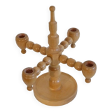 Scandinavian vintage wooden candlestick