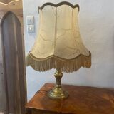 Brass and pig bladder lamp