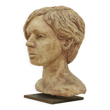 Buste de femme sculpté en studio, années 1970