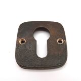 Rare Mid Century Solid Abstract Brutalist Bronze front Door Handle with key hole cover Germany 1960