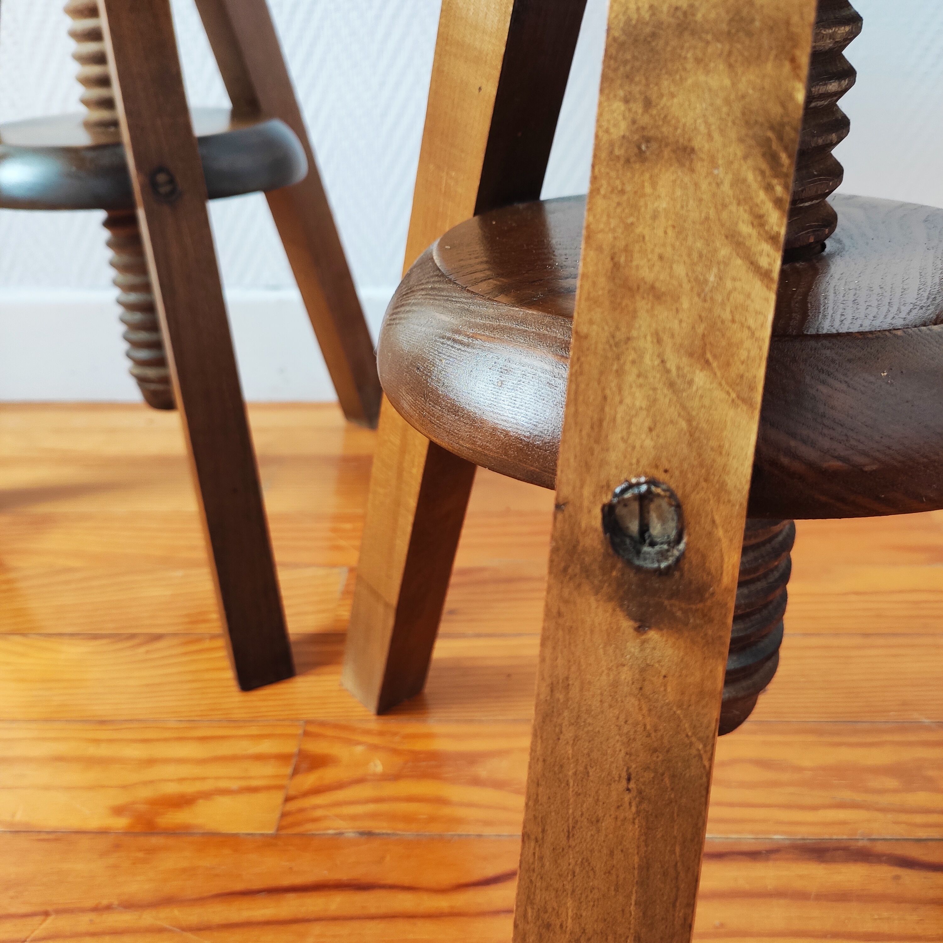 Old workshop screw stools