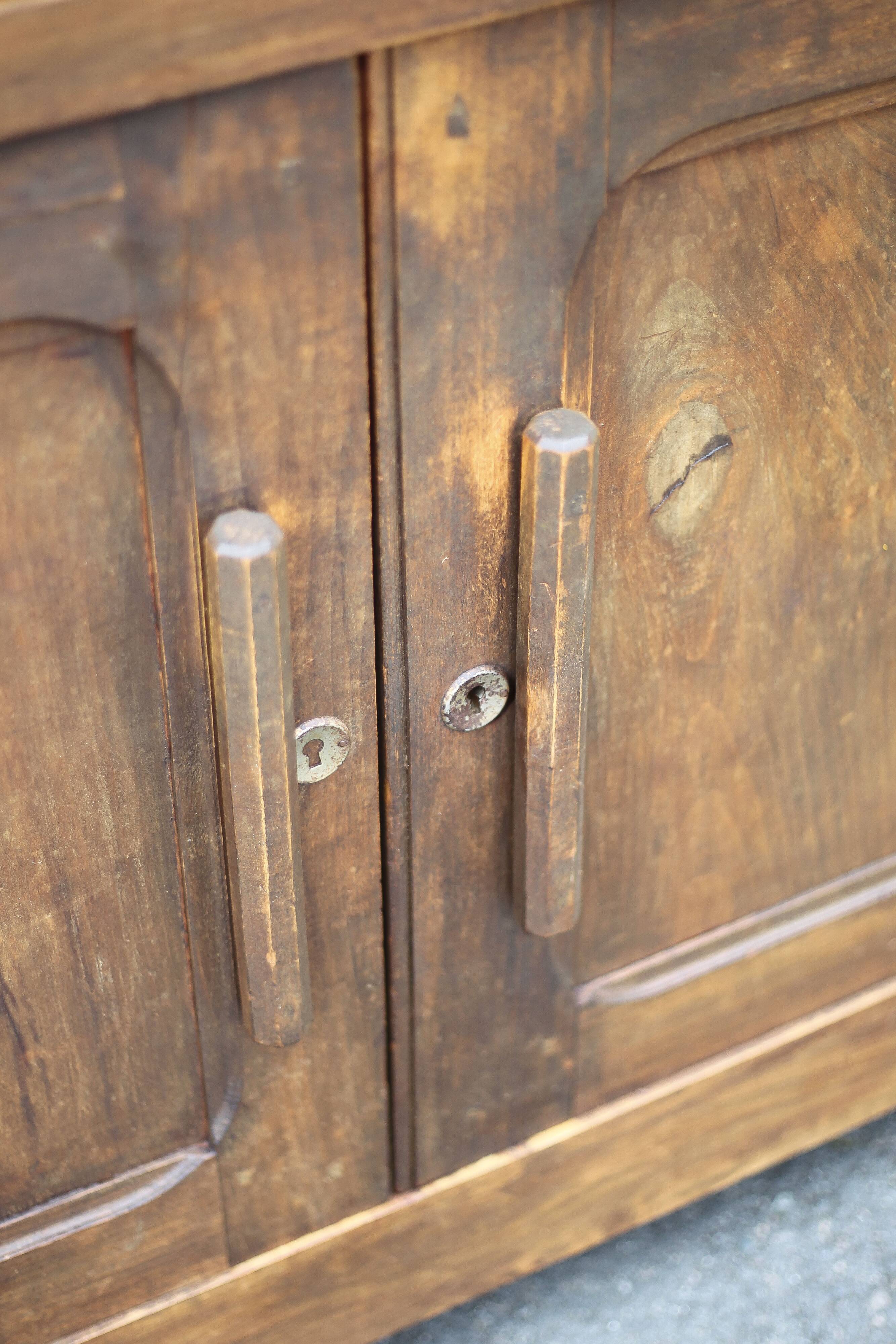 Buffet bas en bois bahut meuble de rangement, meuble ancien