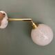 Applique globe vintage en verre de Clichy blanc