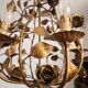 Hollywood Regency 4-light floral chandelier gilt with roses Italy 1960-1970