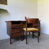 Bureau et sa chaise scandinave palissandre