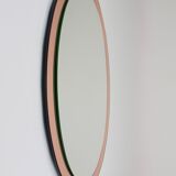 Cristal Arte Pink Oval Rosé Mid-Century Wall Mirror, Italy, 1960s