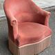 40s pink/salmon velvet crapaud armchair