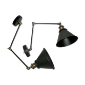 Paire d'appliques 2 bras style industriel