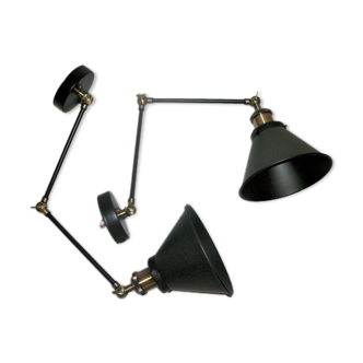 Pair of 2-arm industrial-style appliques