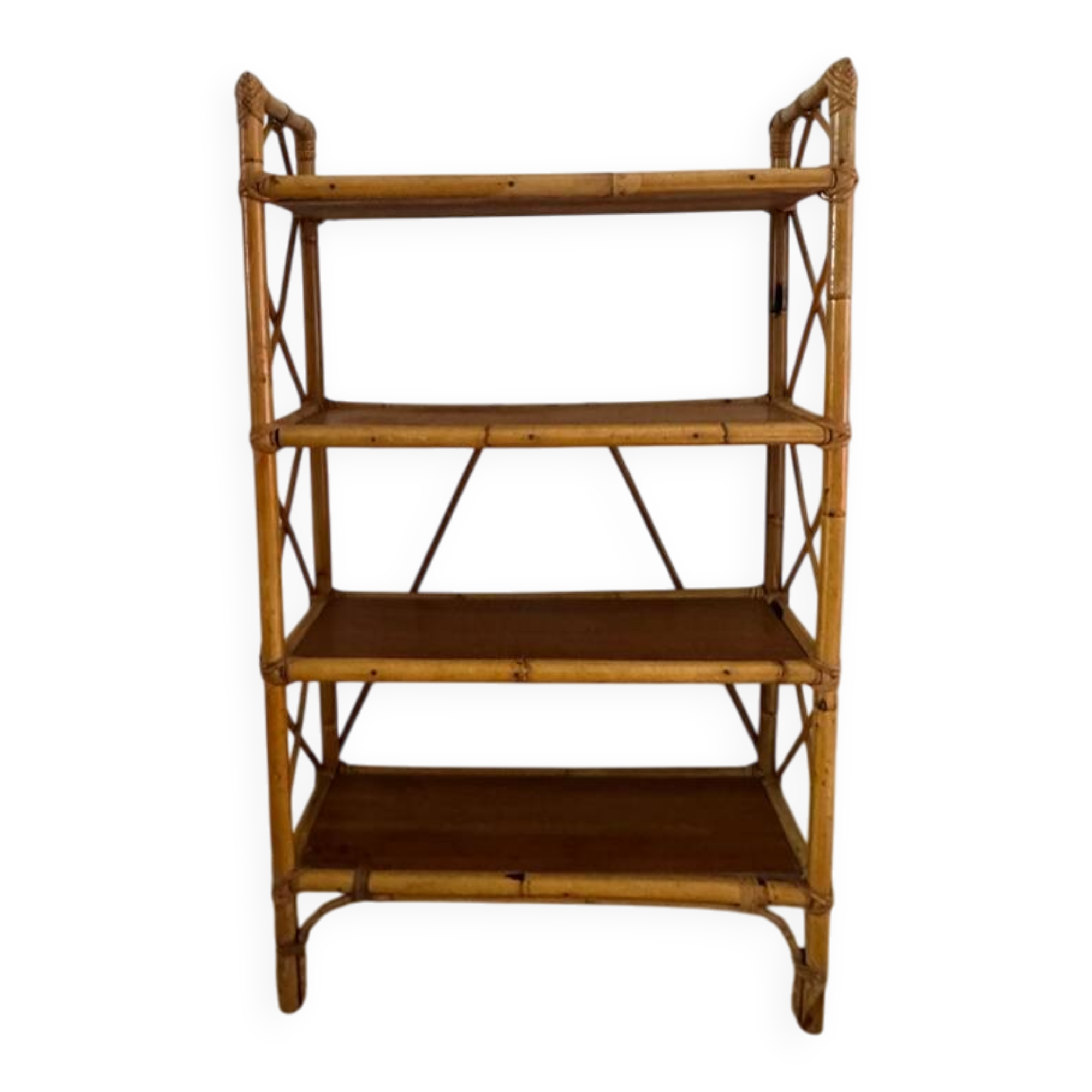 Vintage rattan bookshelf