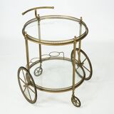 Vintage Brass Bar Cart by Cesare Lacca, Italy, 1950s.