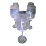 5 Crystal Wine Glasses