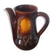 vintage broc pitcher in orange brown ceramic vallauris 20cm high