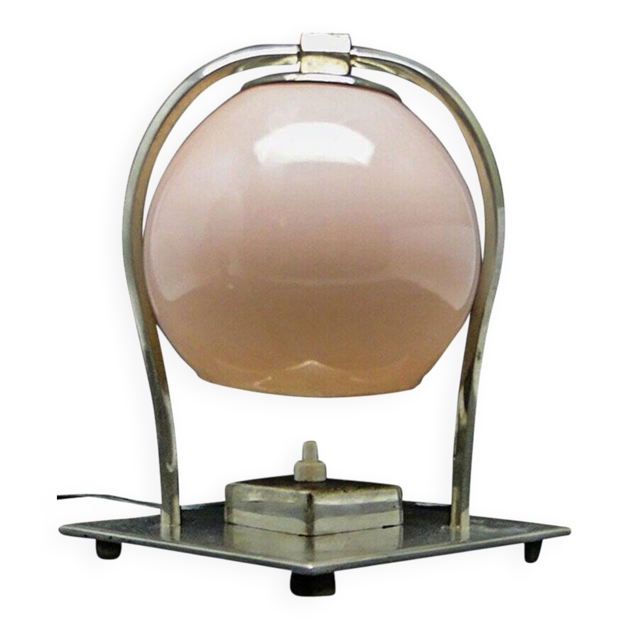 Glass and metal table lamp, Germany, 1930s