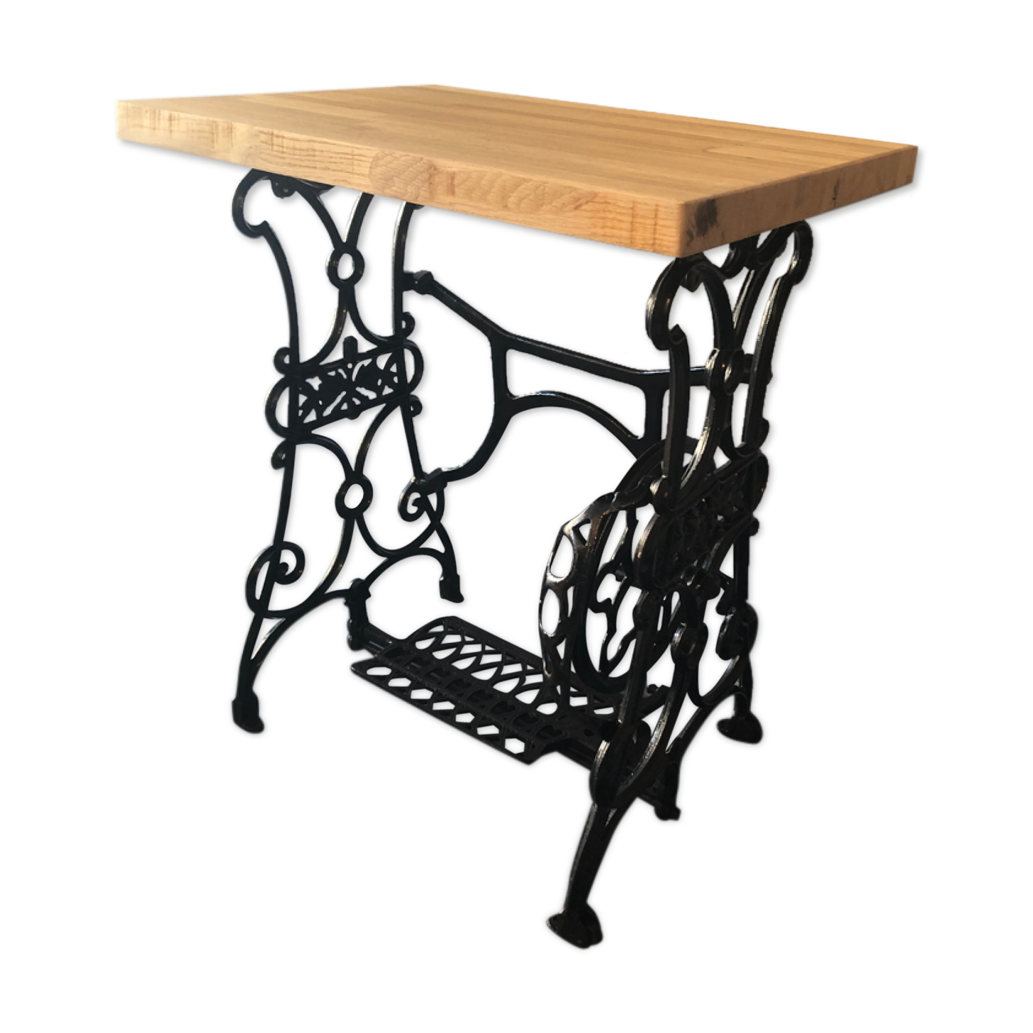 Ancient table, cast iron footing