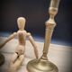 Duo round brass candle holders