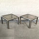 Paire de tables d’appoint Romeo Rega chrome & laiton
