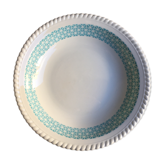 White and turquoise hollow dish