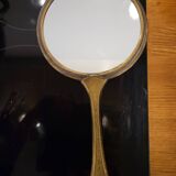 Brass hand mirror with magnifying back