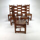 Set of 6 brutalist oak dining chairs, 1960