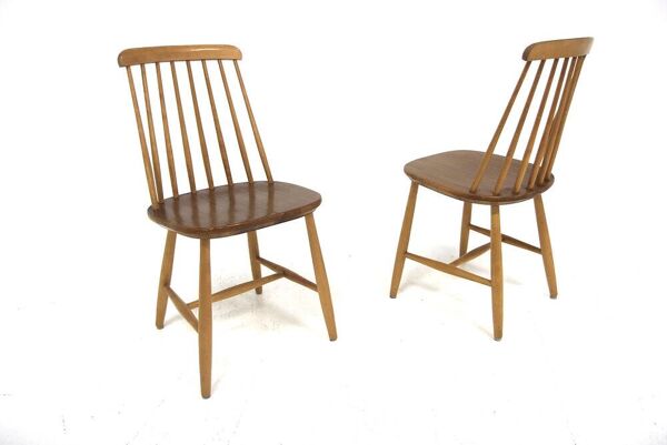 Set de 2 chaises scandinave ''Pinnstol'' en teck, NESTO, Suède, 1960