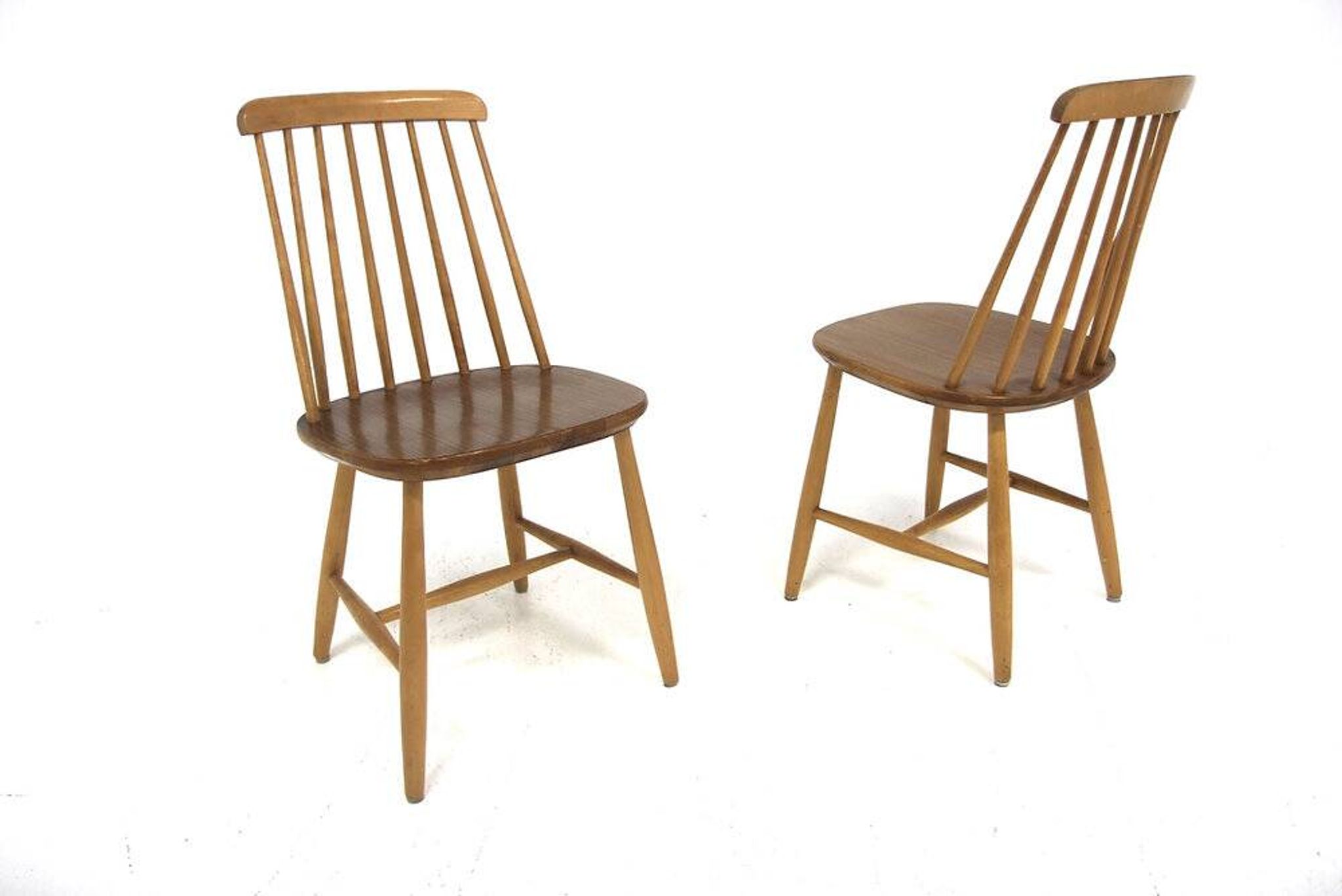 Set of 2 Scandinavian "Pinnstol" chairs in teak, NESTO, Sweden, 1960.