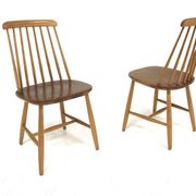 Set of 2 Scandinavian "Pinnstol" chairs in teak, NESTO, Sweden, 1960.