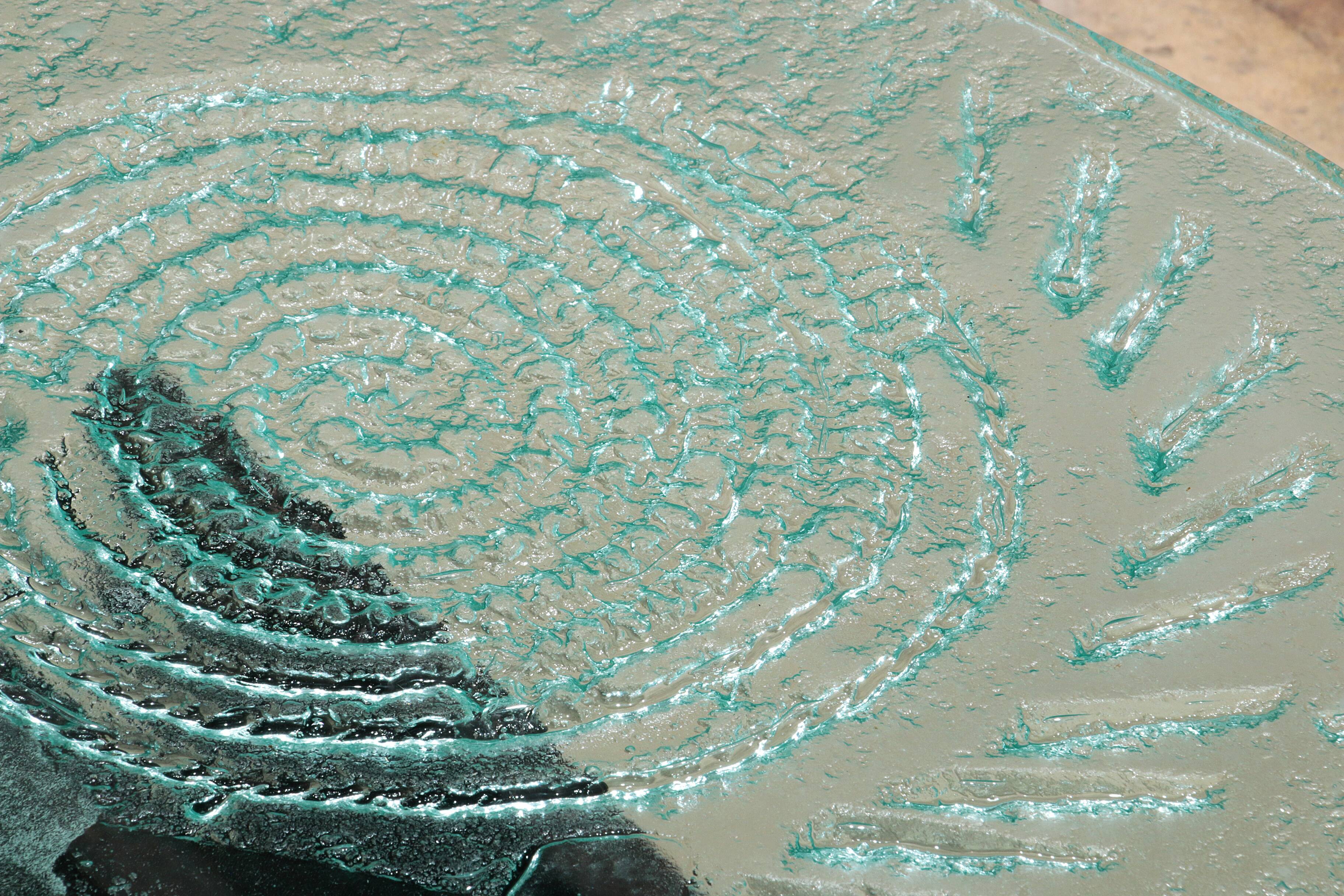 Sculptural glass coffee table by Heinz Lilienthal 1970, Germany