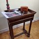 Old Empire period console in mahogany and veneer wood with bowl top