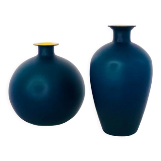 Murano glass vases in the style of Carlo Moretti, Italy 70s